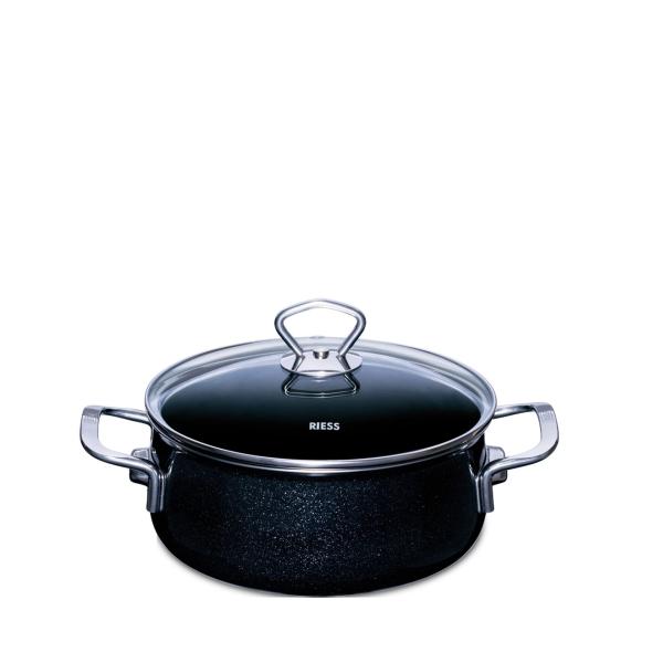 Riess Kasserolle mit Glasdeckel, Nouvelle Black Magic Extra Stark